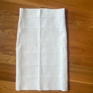 NWOT white bandage mini skirt BCBG